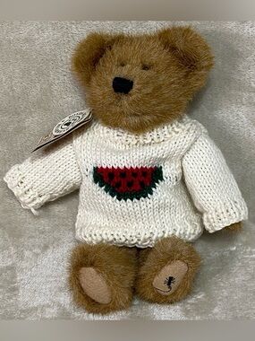 Boyds Bears BUSTER MCRIND Brown Bear Watermelon Sweater Embroidered Ant 915503